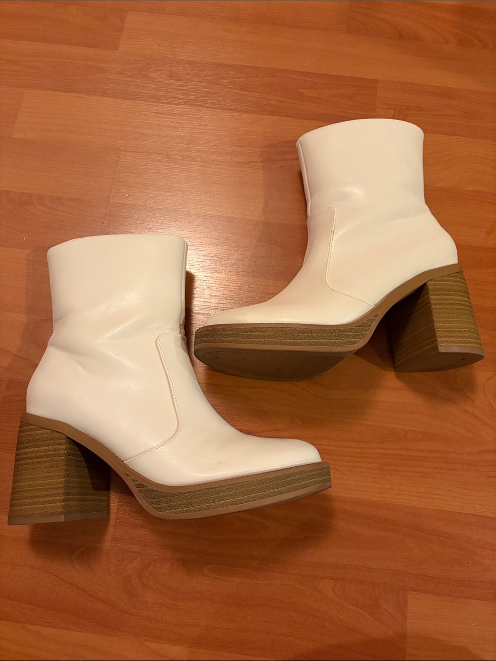 Target White Platform Block Heel Ankle Boots